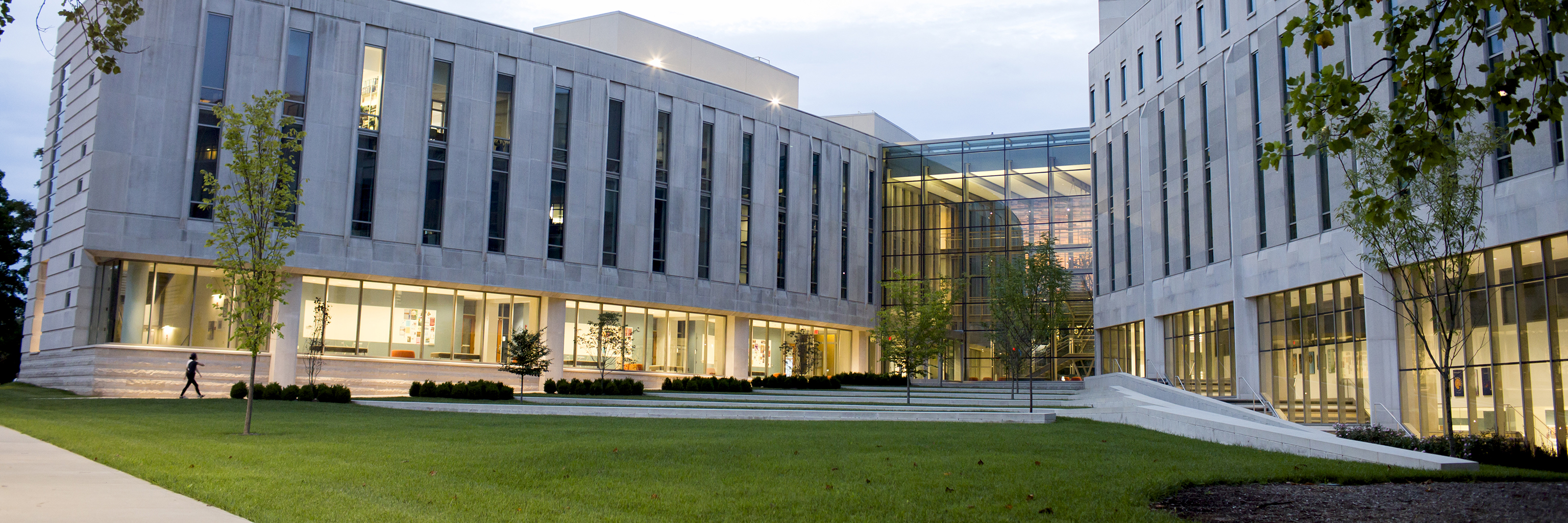 Image of the outside of the Global and International Studies building on the Indiana University Bloomington campus.