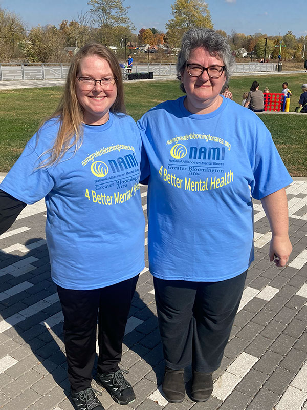 Jill Giffin and Nikole Langjahr at the walk for NAMI Indiana (National Alliance on Mental Illness) in October.